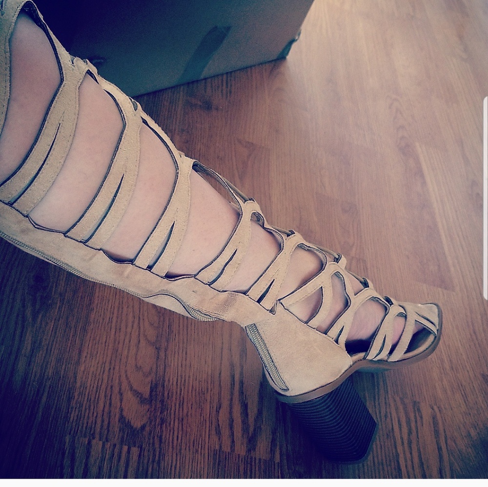 Knee High Strapped Heels - Picture 2 of 2